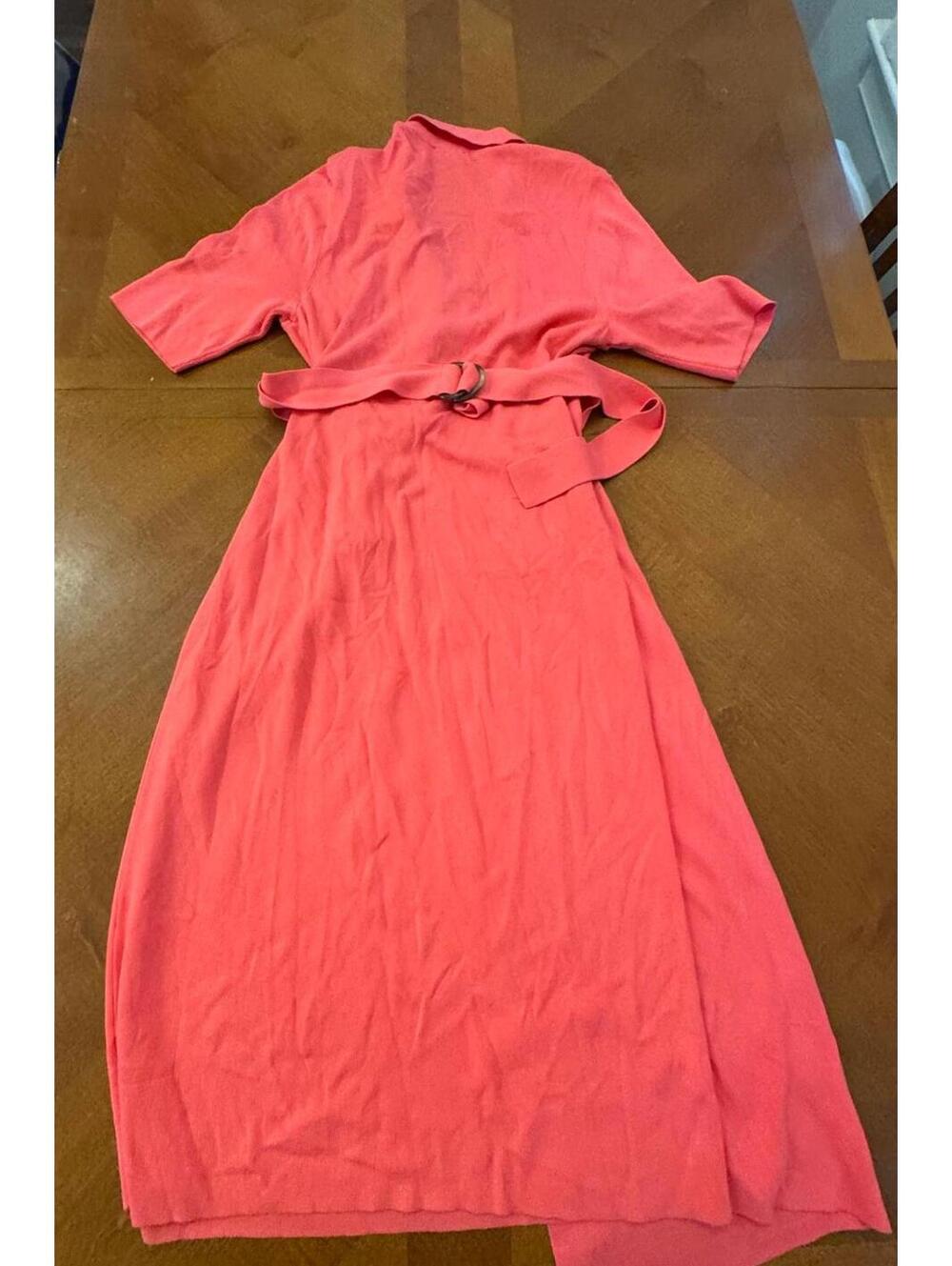 Ann Taylor Coral Wrap Dress with Belt Size Large - Picture 6 of 6